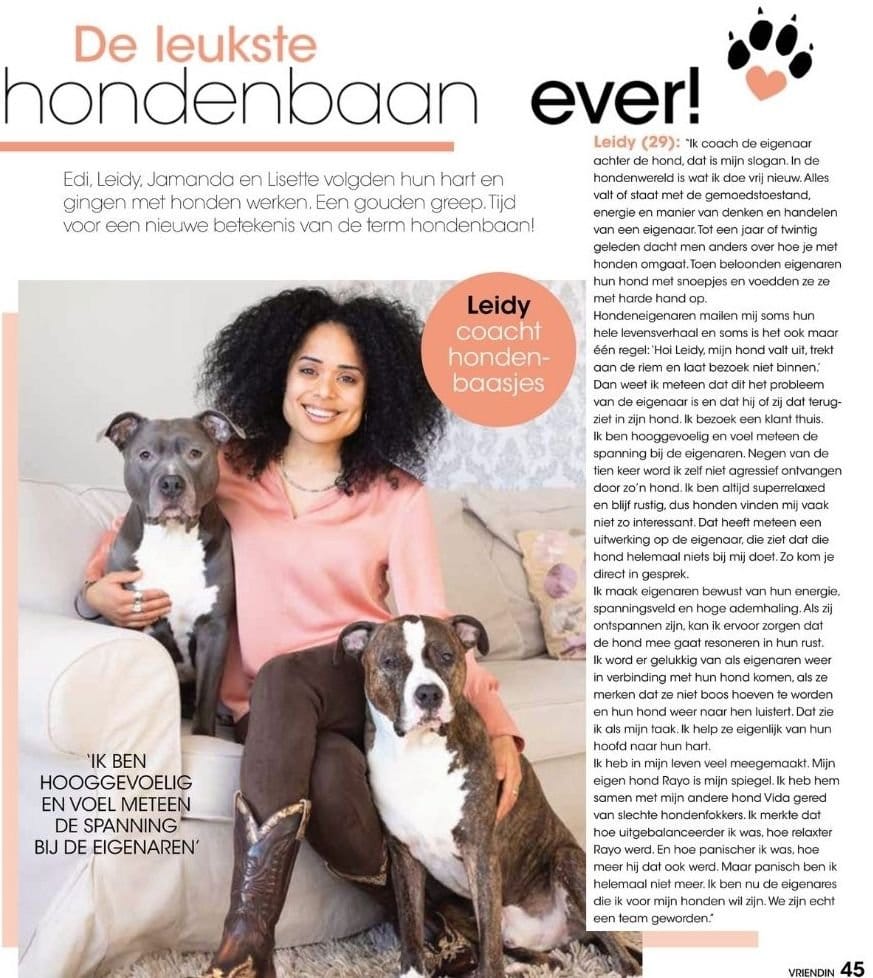 Life-coach-Leidy-zijlstra-magazine-vriendin|Life-coach-leidy-humans-and-dogs-leidy-methode-|Life-coach-leidy-magazine-vriendin-hondencoach